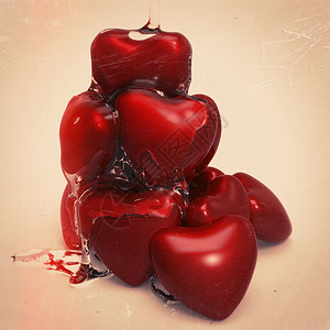 心与糖浆 3d 上惠特工作室红色白色苏打图片