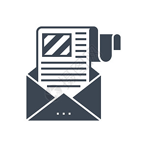 电子邮件营销矢量字形 Ico服务插图邮政信封互联网邮件收件箱商业报纸艺术图片