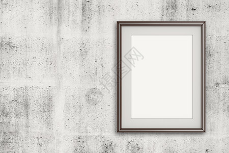 Grunge 墙上的空现代风格框架作为概念推介会工作室艺术金子文件夹文化展示摄影安装绘画图片