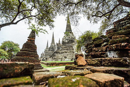 泰国Ayutthaya省的旅游宝塔世界遗产寺庙废墟历史性宗教建筑学艺术建筑图片