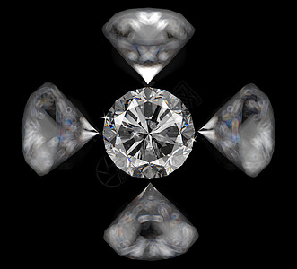 黑背景3d钻石组成 黑色背景礼物女孩们首饰朋友宏观奢华婚礼宝石魅力水晶图片