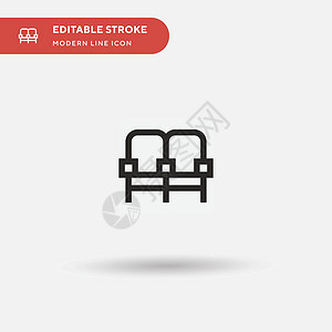 Armchair 简易矢量图标 说明符号设计图示长椅扶手椅插图桌子奢华衣柜房间休息椅子沙发图片