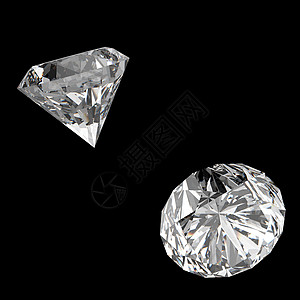 黑背景3d钻石组成 黑色背景水晶反射欲望宝石首饰折射宏观朋友商品石头图片