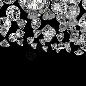 黑背景3d钻石组成 黑色背景商品奢华魅力财富美丽金子石头朋友礼物宝石图片