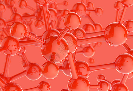 背景 科学分子红颜色 3红色蓝色反射玻璃实验室插图化学科学设计技术背景