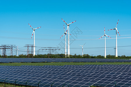 可再生能源和电力电网线路转型电气金属涡轮机风轮变电站面板接线网络环境图片