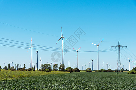 德国的铺盖电缆和风轮涡轮机生态风车环境翅膀创新发动机风力风能技术图片
