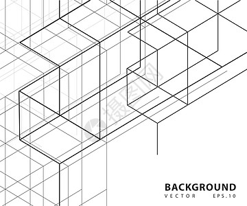 现代技术插图与方形网格 矢量文摘迷宫海报正方形科学推介会细胞小册子网络横幅墙纸图片