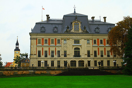 Pszczzyna城堡 波兰秋季旅行古董公园贵族住宅旅游建筑建筑学地标历史图片