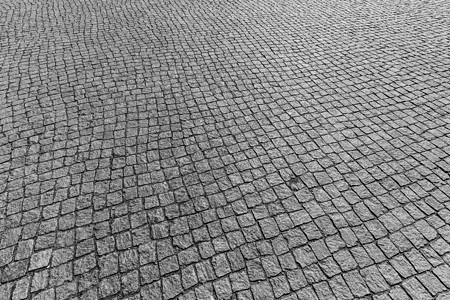 花岗岩纹理老路面岩石人行道地面马赛克小路黑色正方形白色灰色材料背景图片