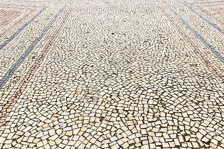 花岗岩纹理老路面地面正方形人行道材料白色建造岩石马赛克灰色小路背景图片