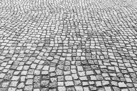 花岗岩纹理老路面马赛克小路人行道岩石黑色正方形灰色材料地面街道图片