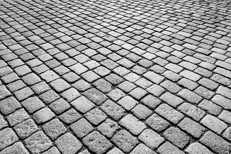 花岗岩纹理老路面岩石地面街道灰色黑色鹅卵石人行道小路材料正方形图片