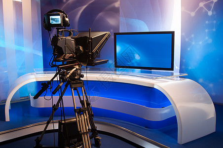 电视演播室媒体布景灯光舞台信息新闻工作室广播设备图片