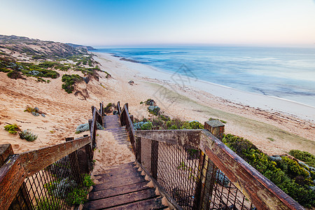 澳大利亚Rye 16号海滩阳光旅行旅游楼梯海岸线海岸悬崖日出海洋海浪图片