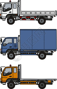 三辆小货车背景图片