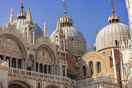 威尼斯圣马克大教堂大教堂旅行建筑学旅游历史性广场建筑蓝色教会艺术图片