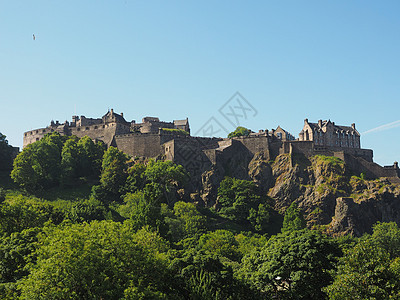 苏格兰爱丁堡城堡堡垒城市建筑学建筑地标景观背景图片