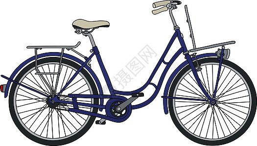 经典的蓝色自行车图片