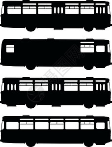 旧巴士的黑色剪影汽车卡通片运输教练插图土地城市乘客发动机车辆图片