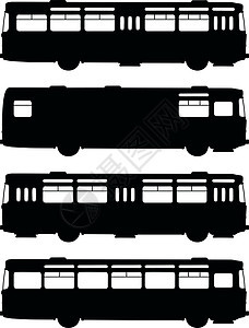 旧巴士的黑色剪影汽车卡通片运输教练插图土地城市乘客发动机车辆背景图片