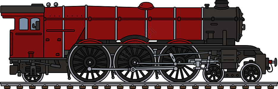 经典的红色蒸汽机车背景图片