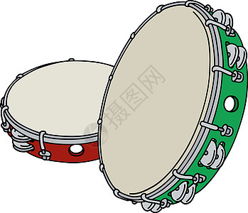红色和绿色手鼓图片