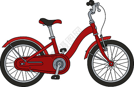 旧的红色自行车黑色脚踏车车辆运动女人卡通片旅行图片