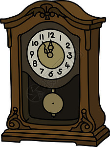 旧桌面钟摆历史性罢工古董拨号树干手表黄铜时间卡通片图片