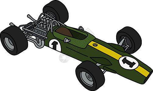 复古绿色一级方程式赛车图片