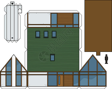 房子的纸模型建筑学建筑窗户胶水玩具烟囱卡通片小屋玻璃家庭图片