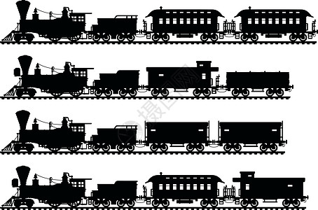 老式美国蒸汽火车卡通片荒野车辆机器货运乘客木材运输引擎教练图片
