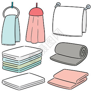 一套手巾素描草图架子插图卡通片温泉涂鸦毛巾厨房纺织品图片