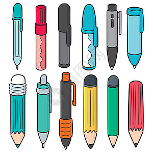 一套钢笔和 penci夹子绘画草图卡通片装饰商业中风艺术学校收藏图片