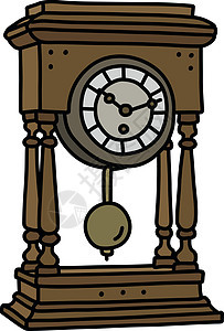 旧桌面钟摆古董柱子罢工手表树干时间黄铜卡通片拨号历史性图片