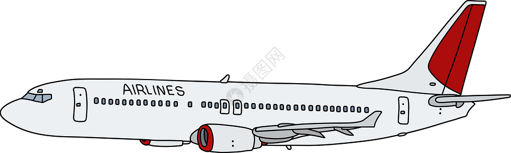 白色喷气式航空公司运输飞机航班喷射卡通片空气引擎乘客机器红色图片