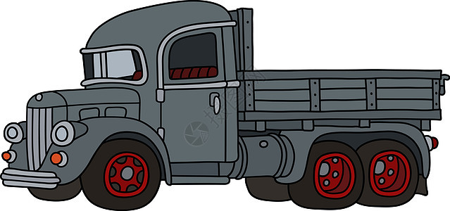 有趣的复古灰色卡车工业计时器货车红色卡通片运输车辆插图货运土地图片