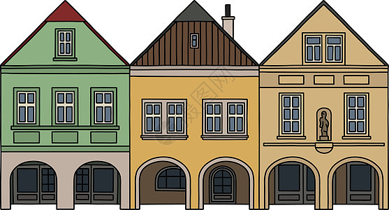 三历史汉堡屋法庭街道广场城市公地白色回廊正方形绿色灰色图片