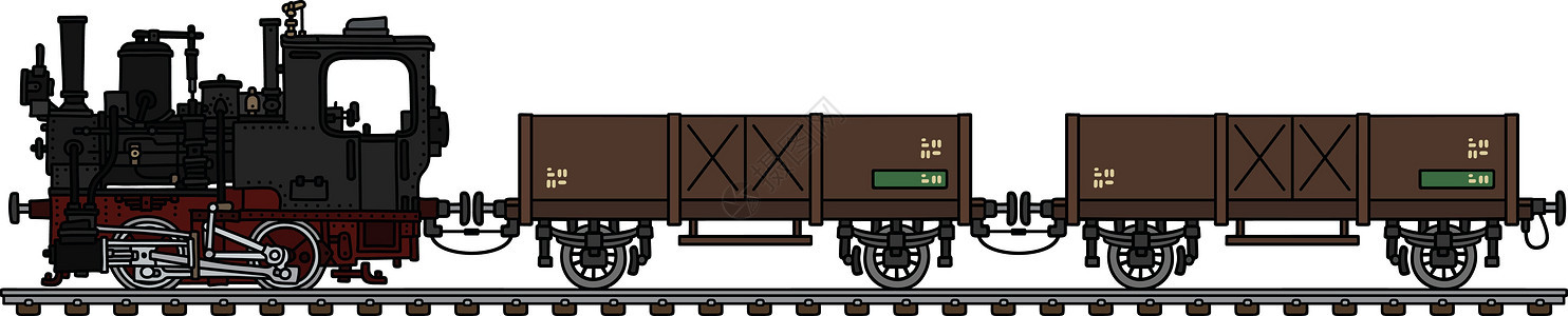 老式小型蒸汽货运火车图片
