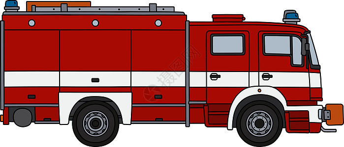 红色消防车车辆消防卡车白色汽车救援发动机巡逻队卡通片城市图片