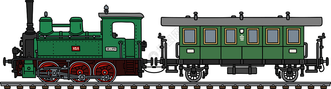 老式蒸汽机车和客运货车图片
