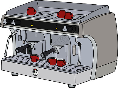 专业的意式浓缩咖啡厨房灰色卡通片酒吧插图咖啡饮料合金制作者杯子图片