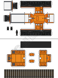 一台老内燃机车的纸模型图片