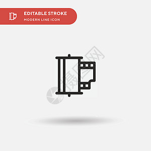电影卷简单矢量图标 说明符号设计图纸屏幕相机娱乐框架幻灯片艺术白色照片运动卷轴背景图片