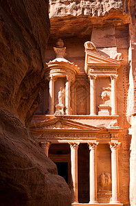 佩特拉的财政部艺术阴影峡谷旅行历史考古学骆驼沙漠古董旅游图片