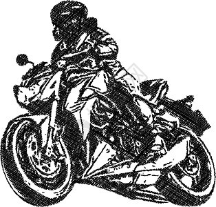 摩托车的极端抽象越野摩托车赛车手危险头盔力量竞赛绘画插图速度自行车运动冒险图片