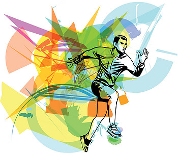 健身运动赛跑者男子慢跑跑步草图活动速度赛跑者男性优胜者插图身体短跑图片