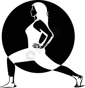 美丽的运动适合瑜伽女人练习瑜伽健身房插图活动训练草图活力艺术女孩冥想女士图片