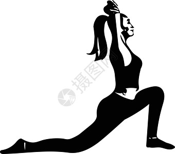 美丽的运动适合瑜伽女人练习瑜伽灵活性冥想女孩温泉涂鸦艺术绘画健身房姿势女士图片
