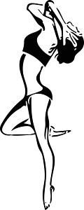 抽象瑜伽素描女人它制作图案健身房力量闲暇练习平衡女士福利活动体操运动图片